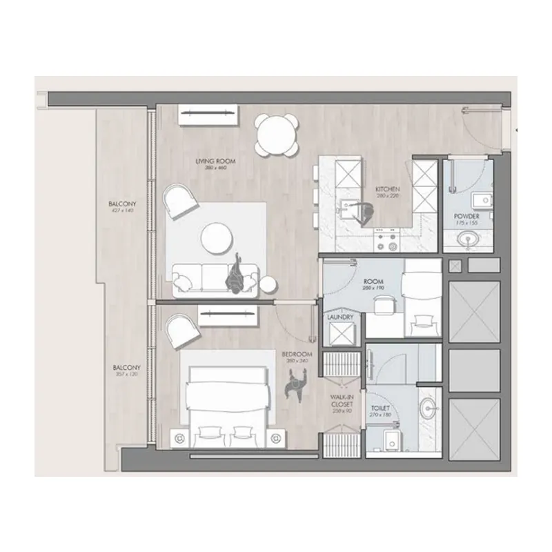 1 BR layout at Avant Garde Residences 2