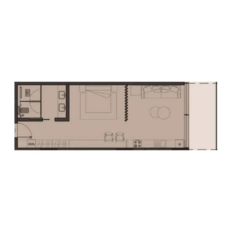 0 BR layout at Omoria Private Residences