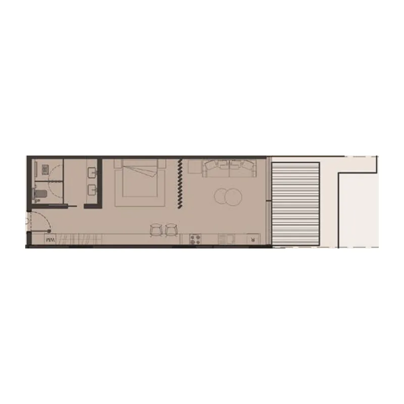 0 BR layout at Omoria Private Residences