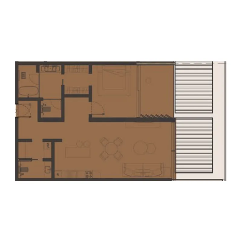1 BR layout at Omoria Private Residences