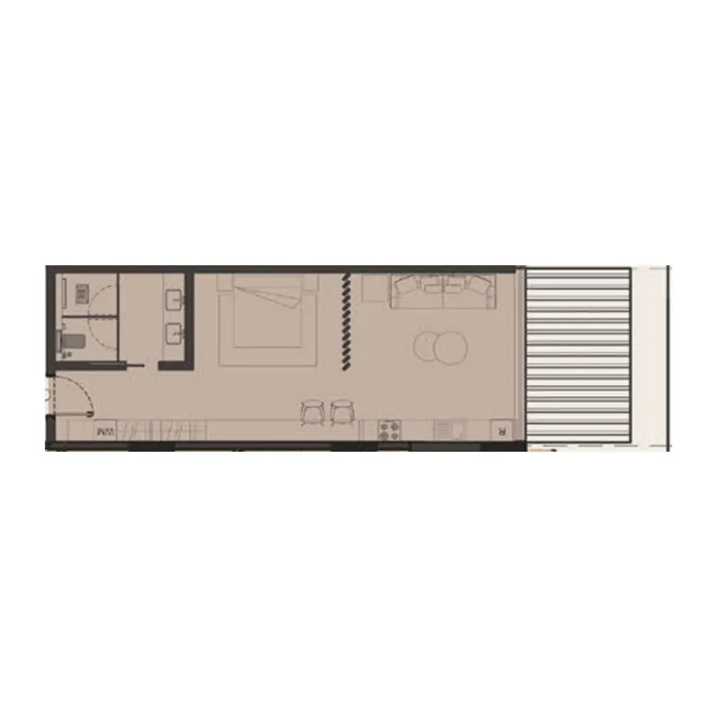 0 BR layout at Omoria Private Residences