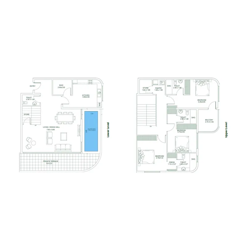 3 BR layout at Opalz