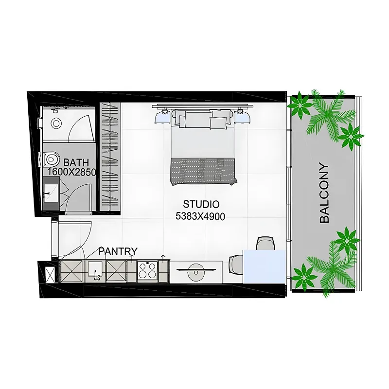 0 BR layout at The Community Sports Arena