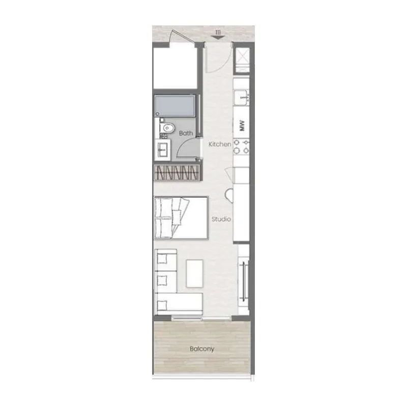0 BR layout at Beverly Park