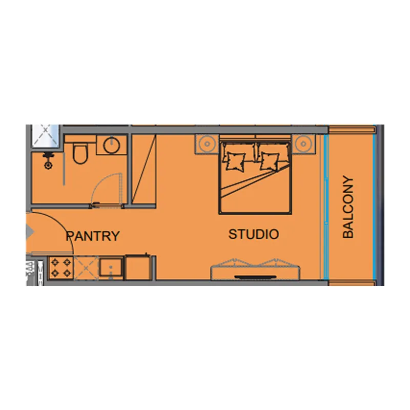 0 BR layout at Guzel Towers
