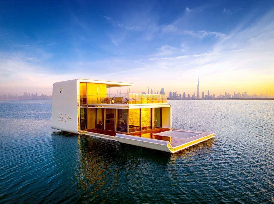 The Heart of Europe - Honeymoon Island and The Floating Seahorse exterior view - World of Islands, Dubai - by THOE