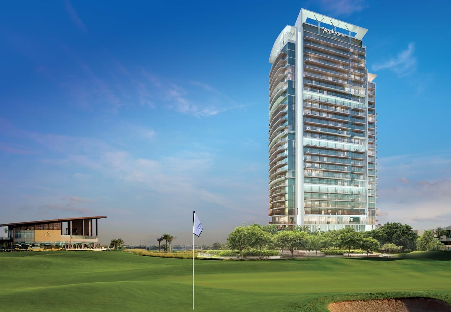 Damac Hills - Radisson Dubai exterior view - Damac Hills, Dubai - by DAMAC