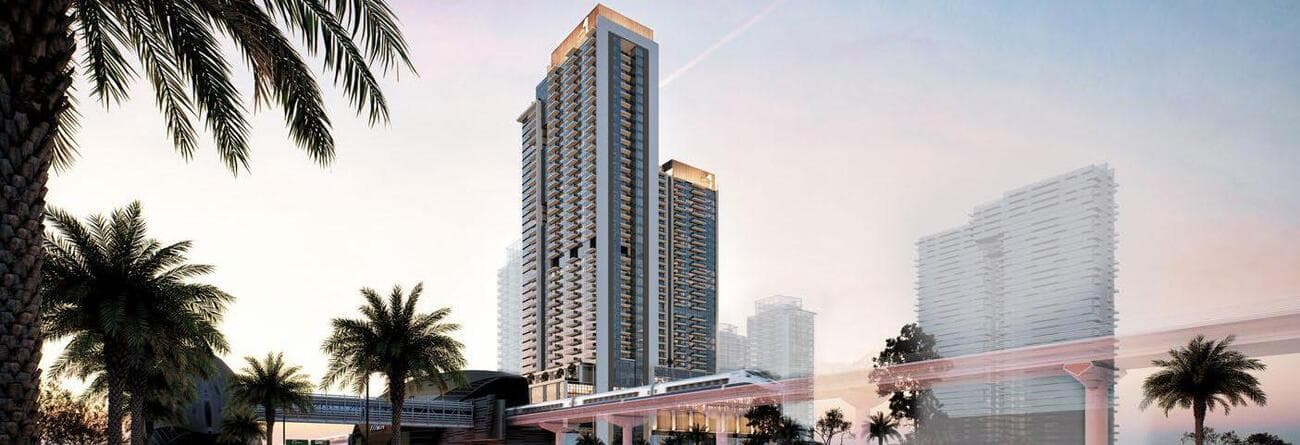 Avenue Park Towers 1 at Wasl 1 exterior view in Al Kifaf, Dubai
