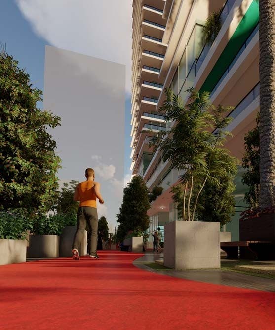 Viewz amenity Running Track in JLT (Jumeirah Lake Towers), Dubai, by Danube