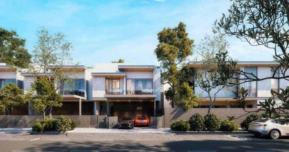 Pinewood Estate Homes exterior view in Jumeirah Golf Estates, Dubai, by Wasl