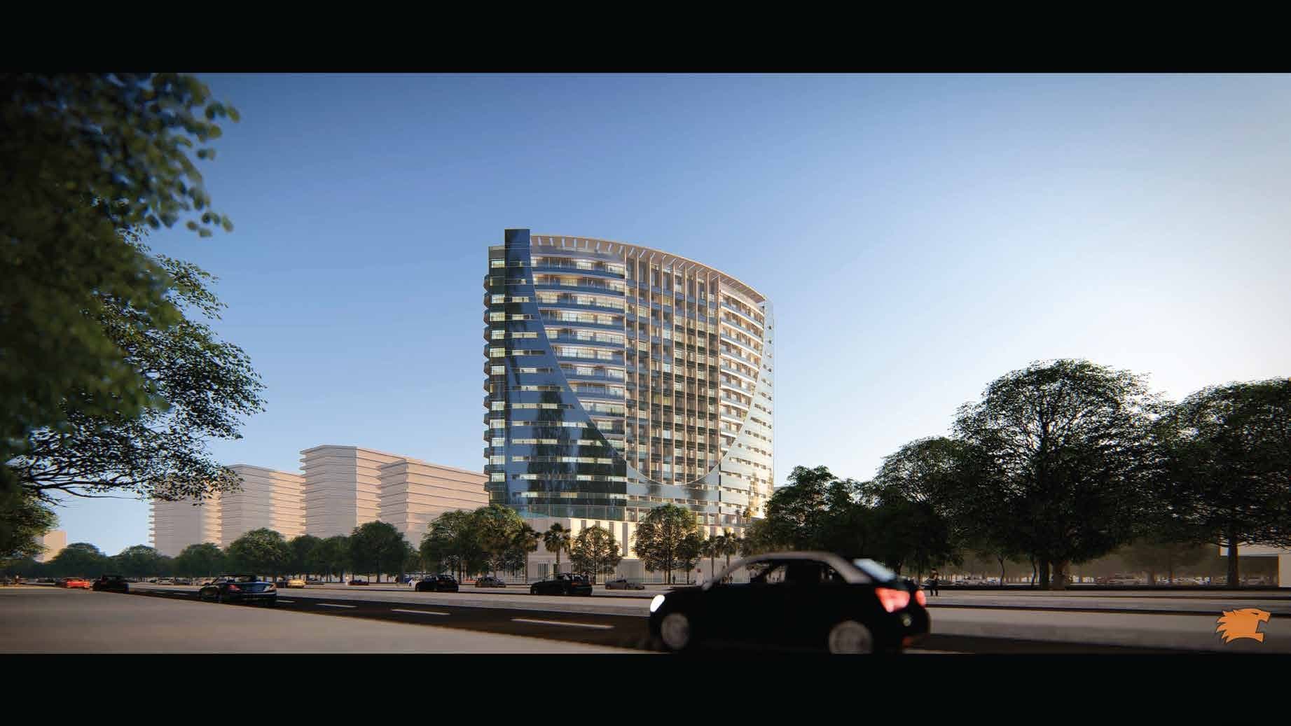 V Tower exterior view - Dubailand Residence Complex, Dubai - by Tiger Group