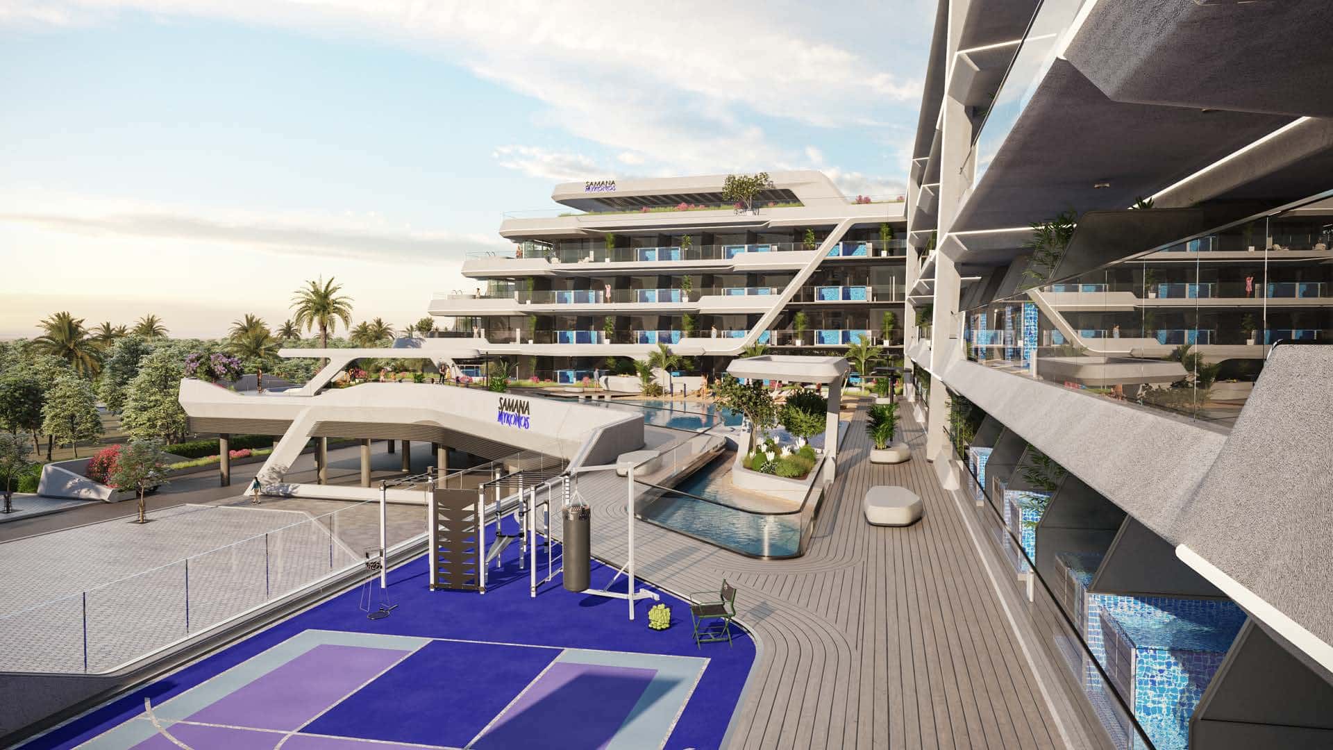 Samana Mykonos amenity Outdoor Gym in Dubai Studio City, Dubai