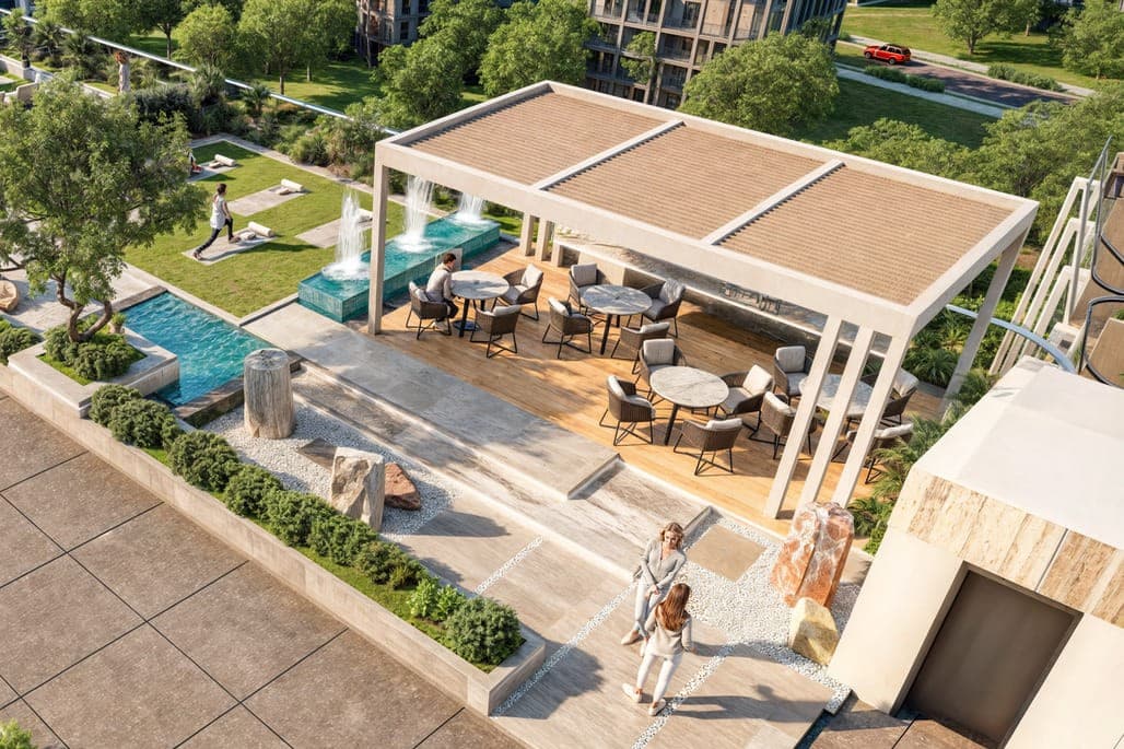 105 Residences by Kamdar amenity Yoga Terrace & Rooftop Lounge in JVC (Jumeirah Village Circle), Dubai, by Kamdar Developments