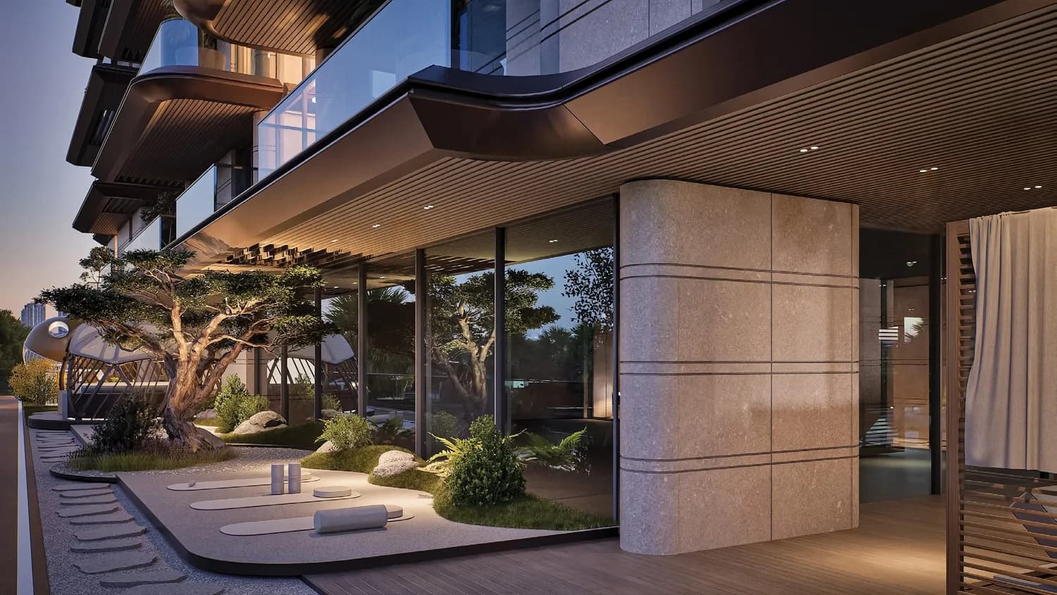 241 Waterside amenity Yoga Area - Palm Deira, Dubai - by Regent Developments