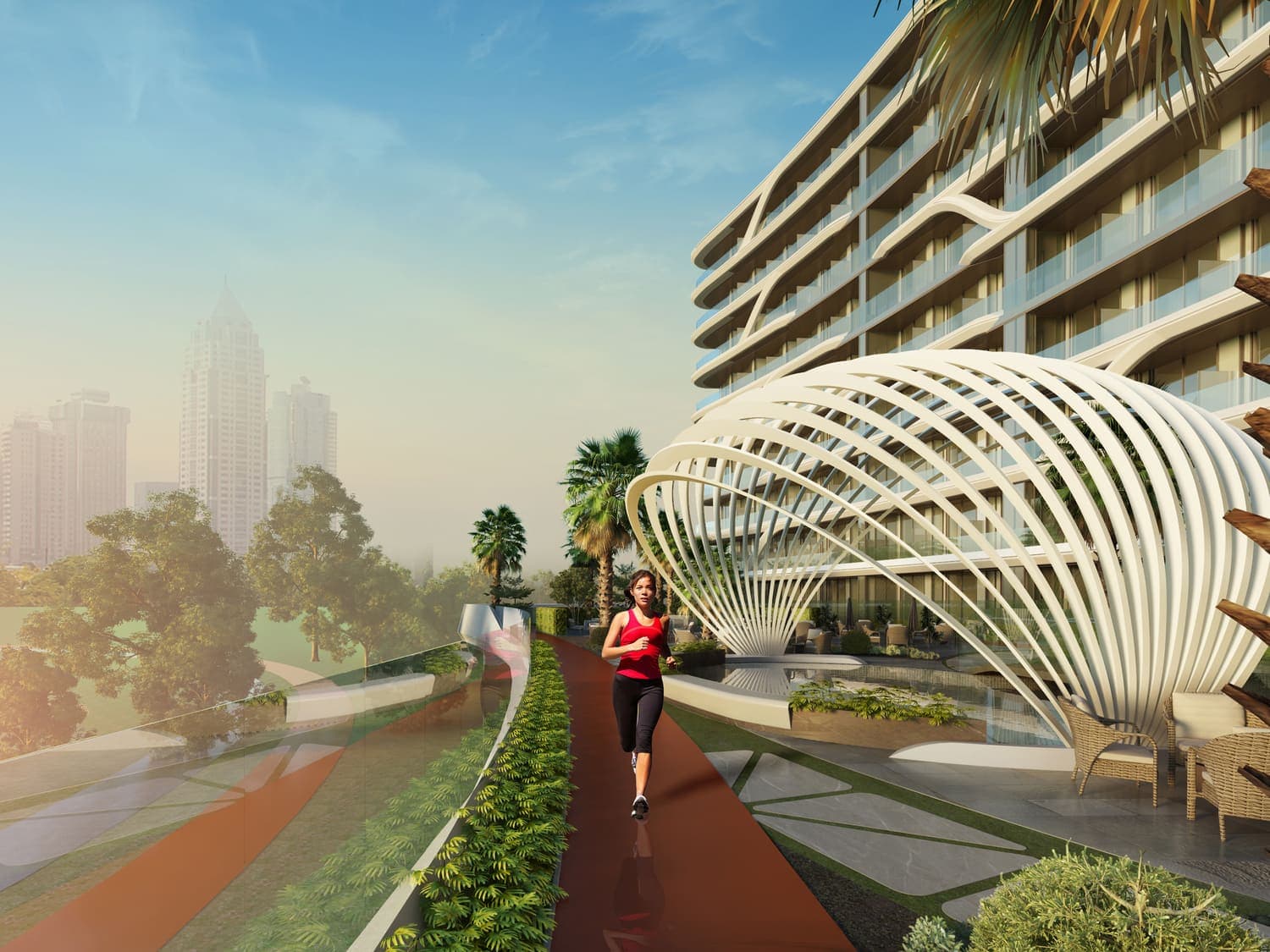 48 Parkside amenity Jogging Track in Arjan, Dubai, by Tabeer Real Estate Development LLC