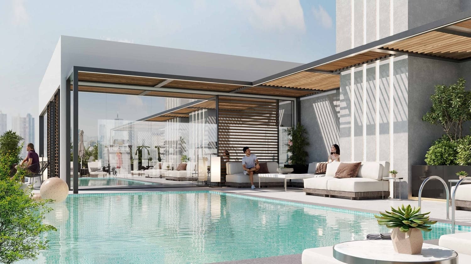 Aark Residences amenity Infinity Pool - Dubailand Residence Complex, Dubai - by Aark Developers