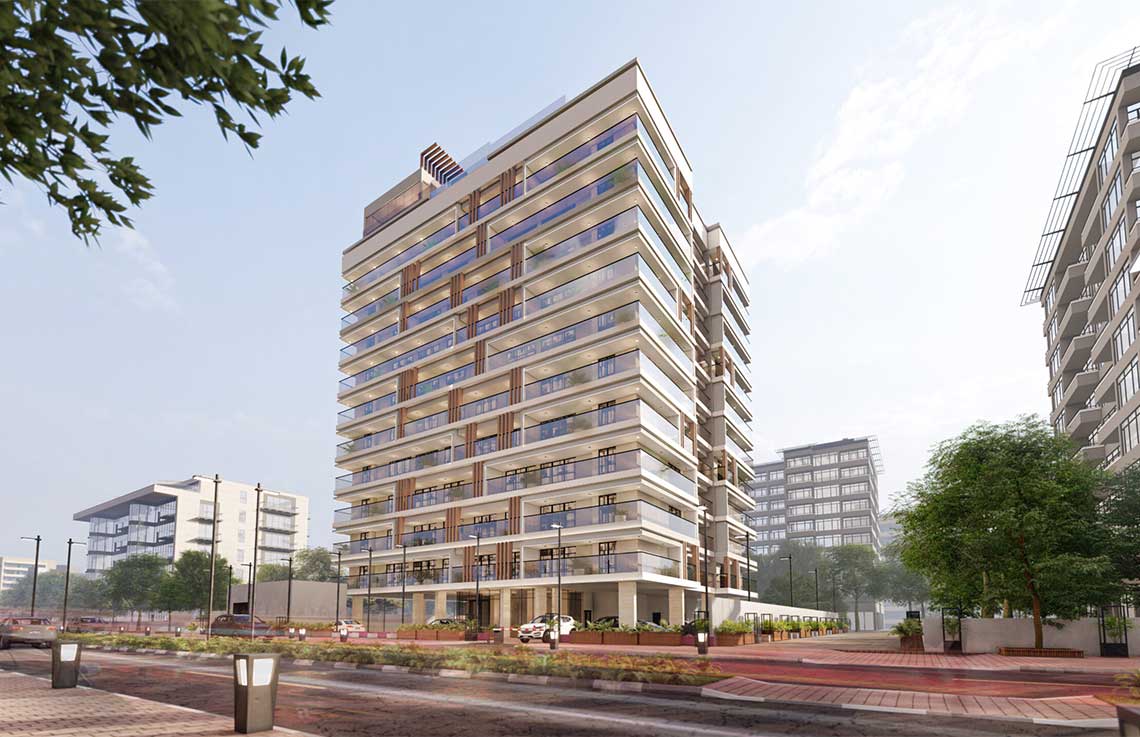 Aark Residences exterior view - Dubailand Residence Complex, Dubai - by Aark Developers