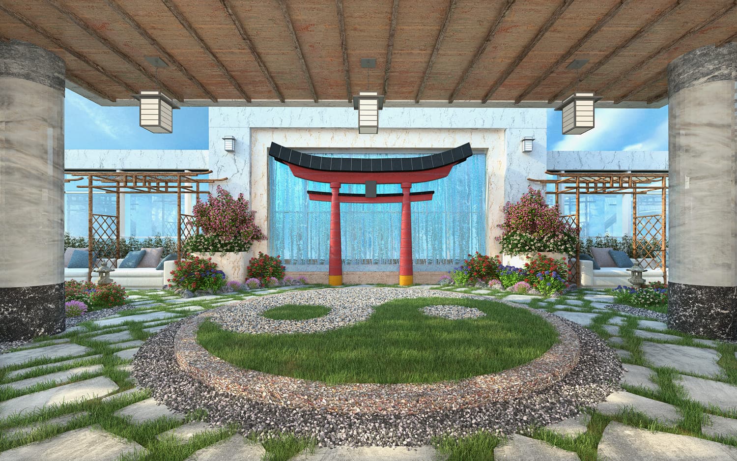 Adhara Star amenity Japanese Garden in Arjan, Dubai, by Acube Developments