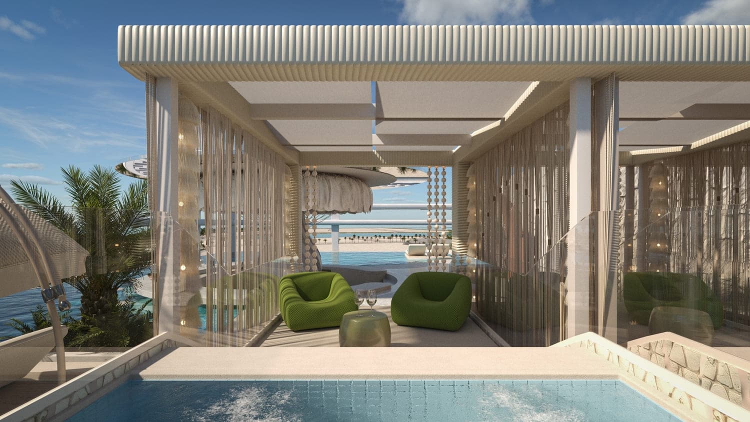 Agua Residences amenity Sky Cabanas - Dubai Islands, Dubai - by Citi Developers