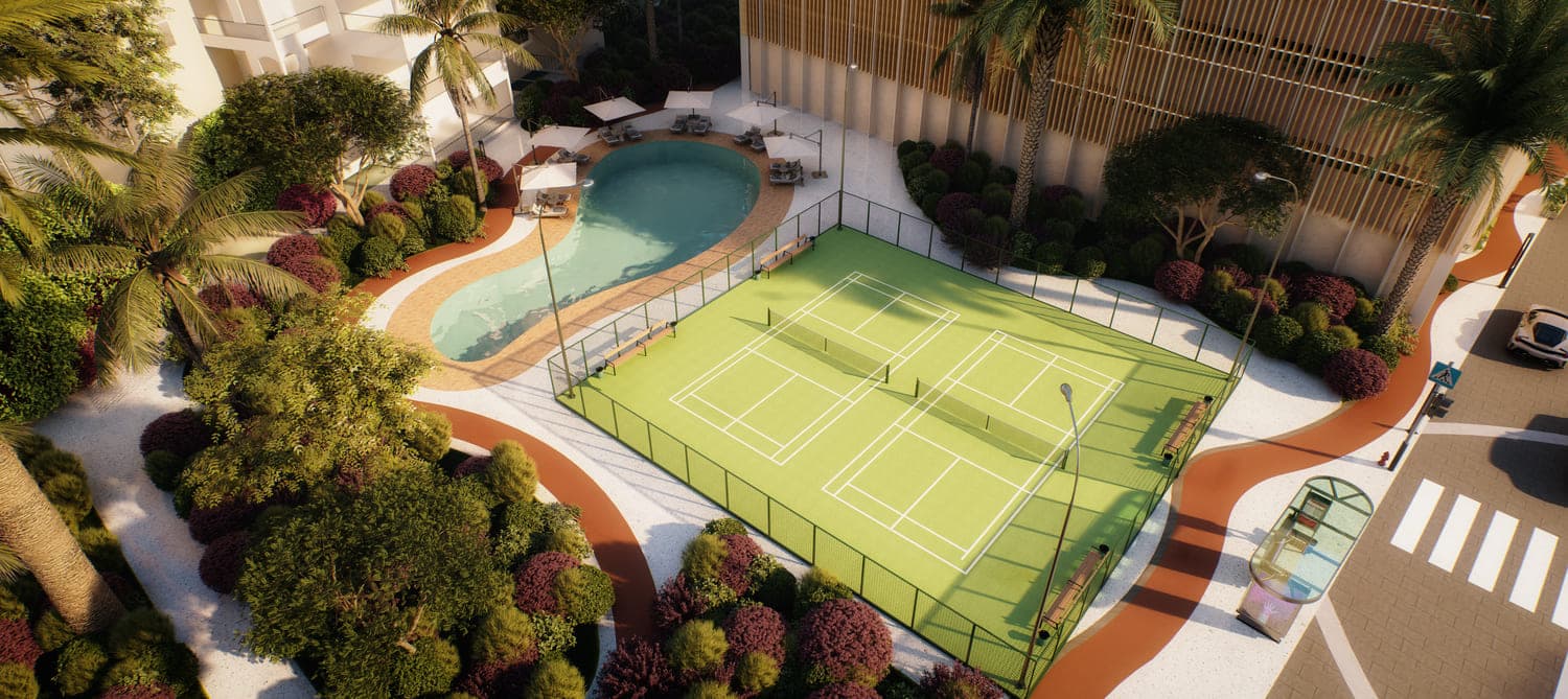 Al Hamra Waterfront amenity Padel Tennis Courts - Al Jazeera Al Hamra, Dubai - by Al Hamra