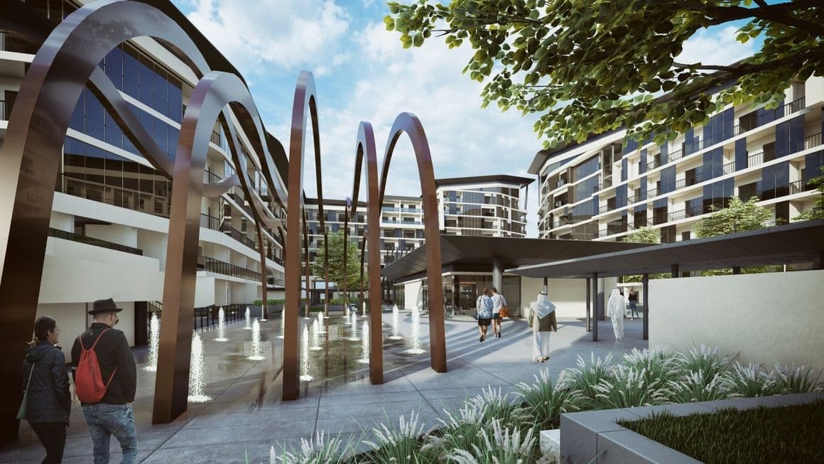 Al Mahra Residence amenity Two Small Public Plazas in Masdar City, Abu Dhabi, by Siadah Development