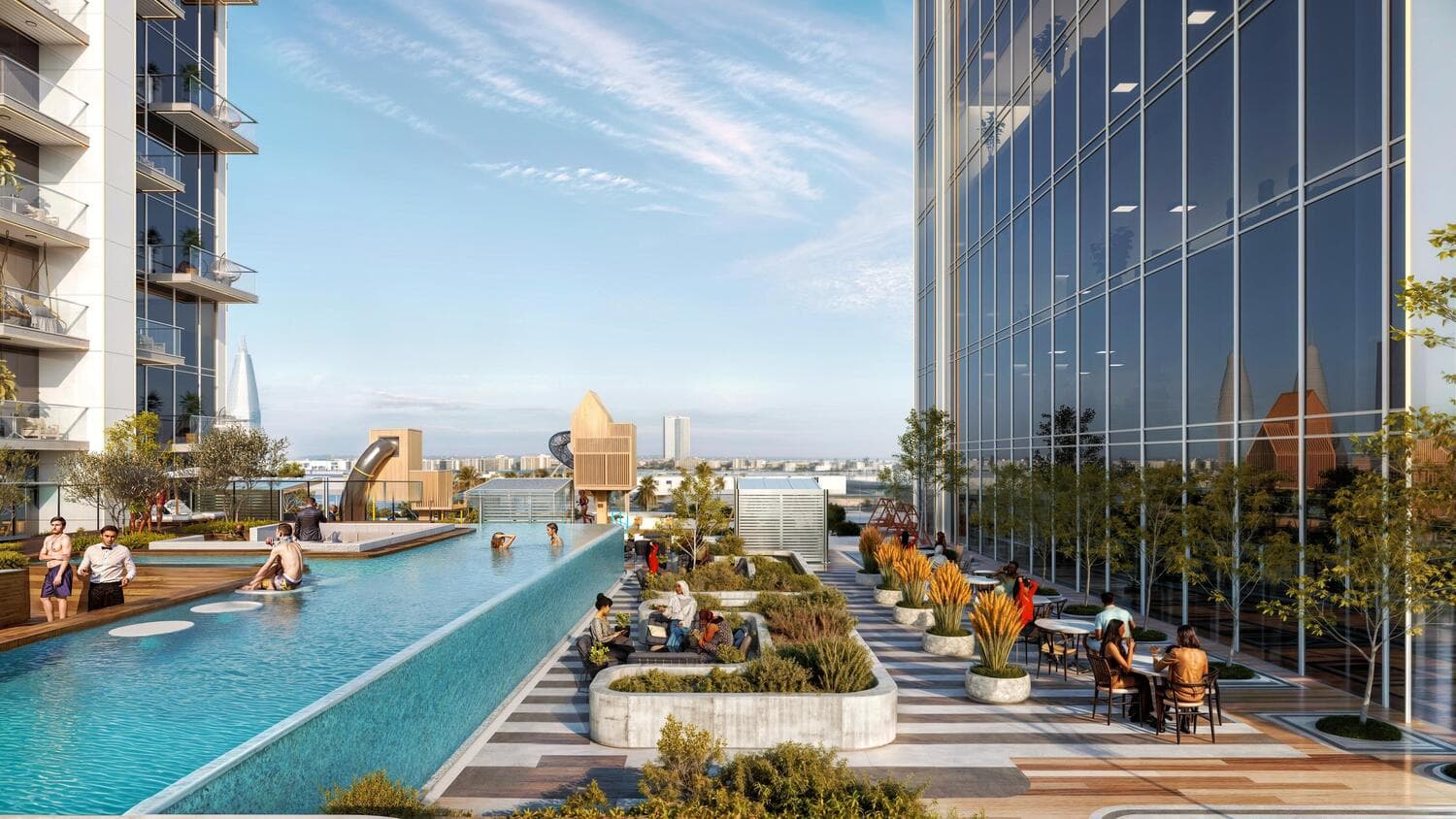 Al Vista amenity Infinity Pool - Bukadra, Dubai - by Dubai Investments Real Estate