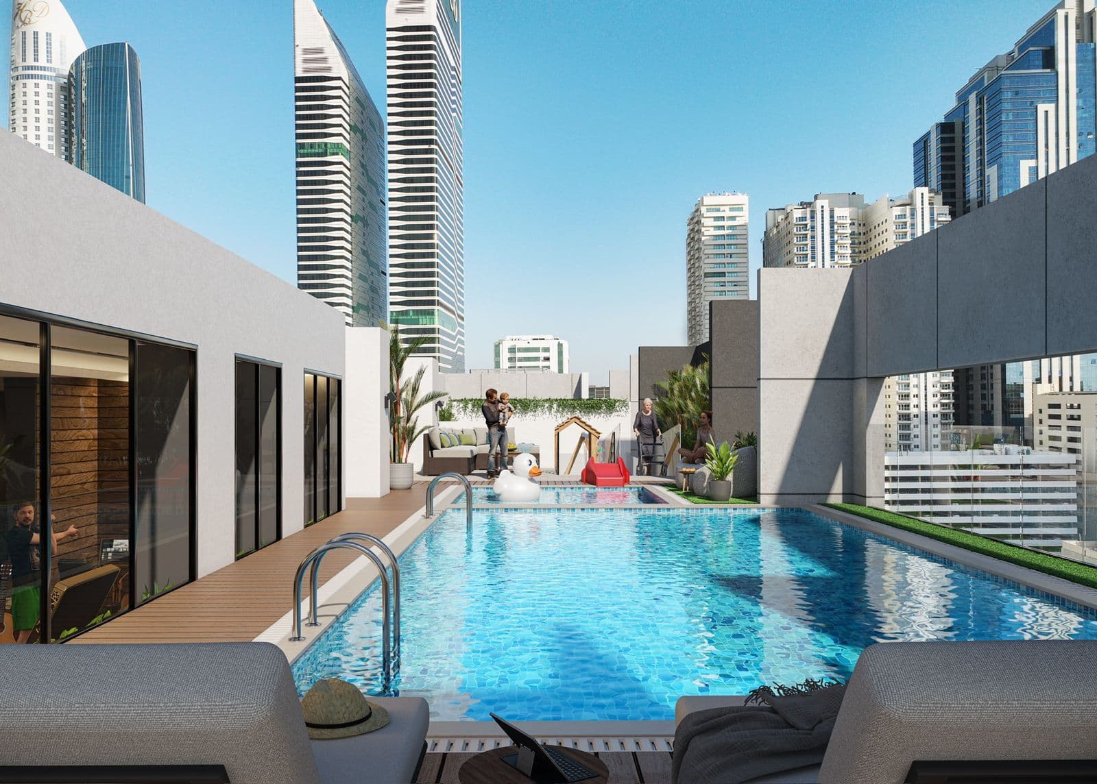 Alba Tower amenity Swimming Pool - Al Satwa, Dubai - by Reportage Properties