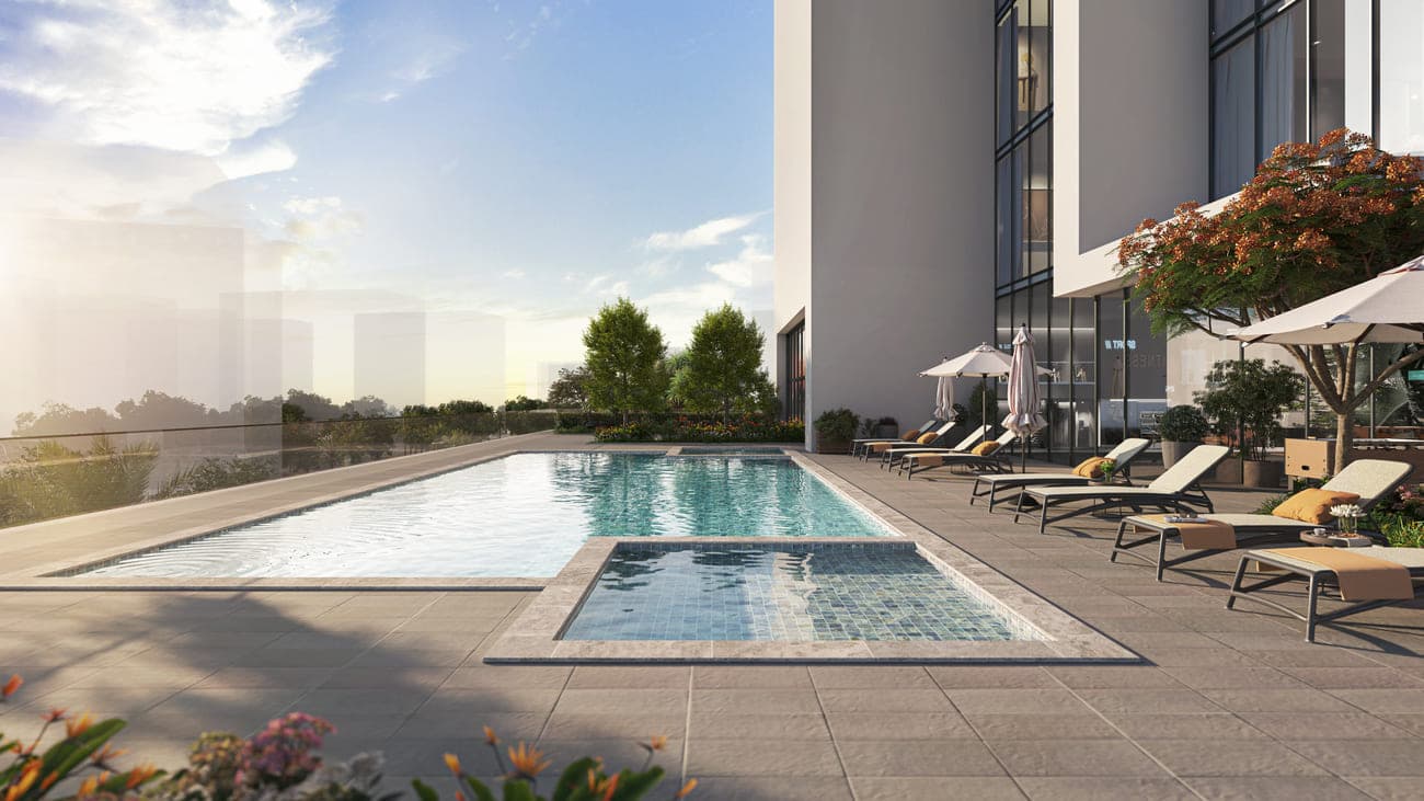 All Seasons Residence amenity Swimming Pool & Kids Pool - Dubai Sports City, Dubai - by Al Zarooni Real Estate