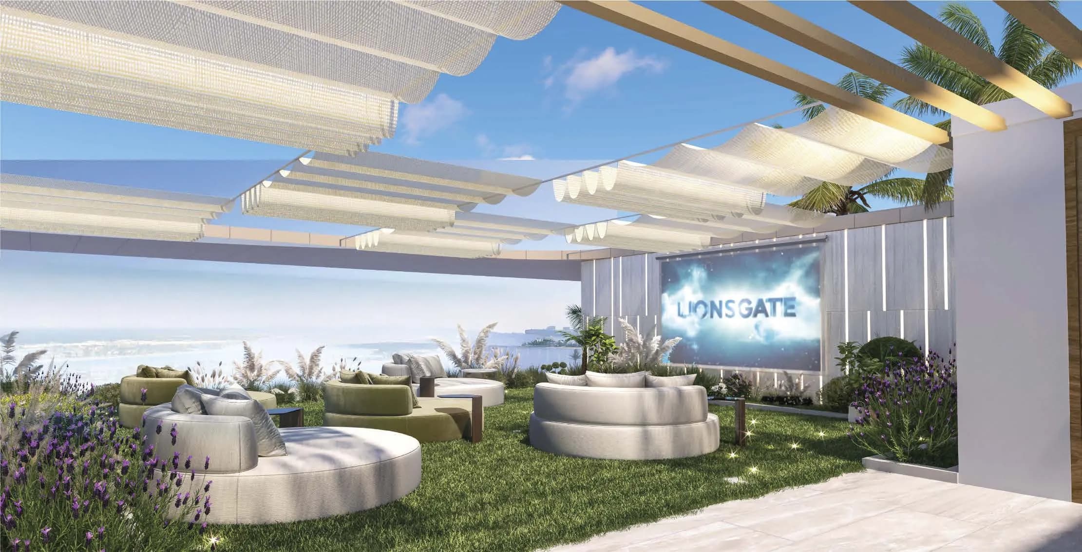 Allegro Park amenity Adult’s Rooftop Cinema - Palm Deira, Dubai - by Mill Hill Riviera Development