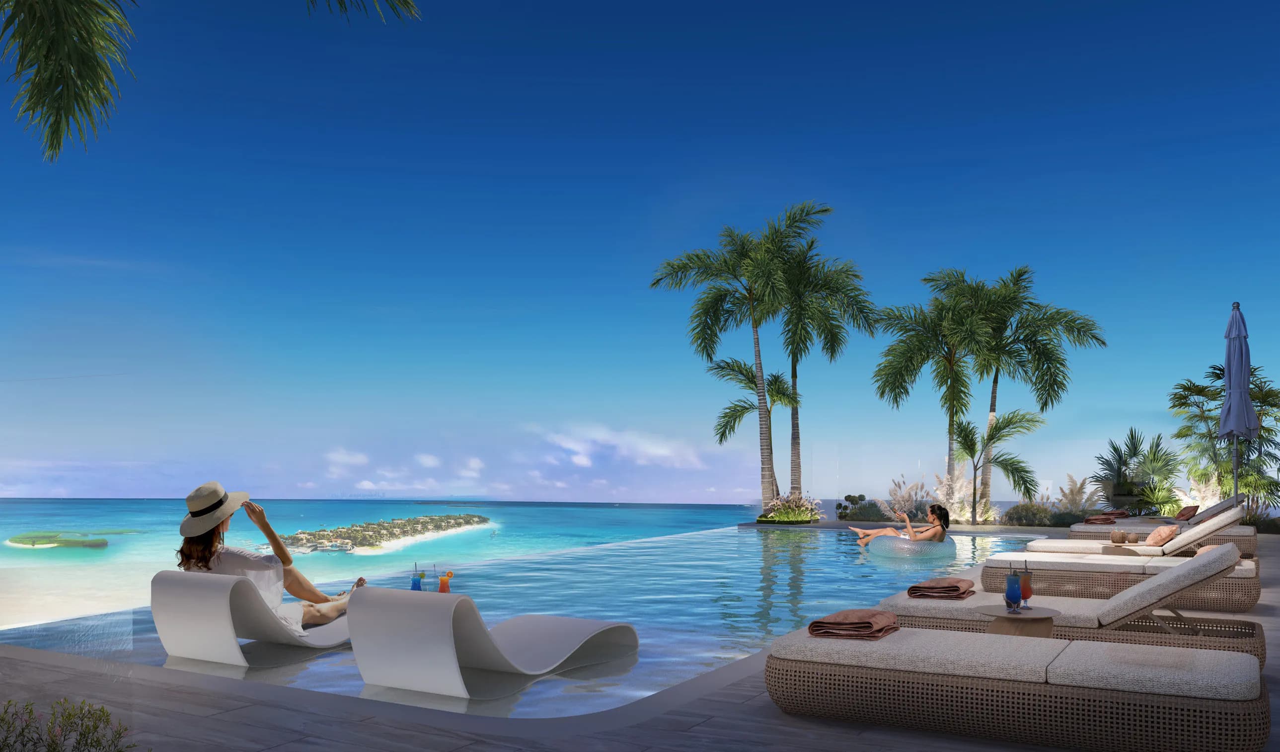 Allegro Park amenity Adult's Rooftop Infinity Pool - Palm Deira, Dubai - by Mill Hill Riviera Development