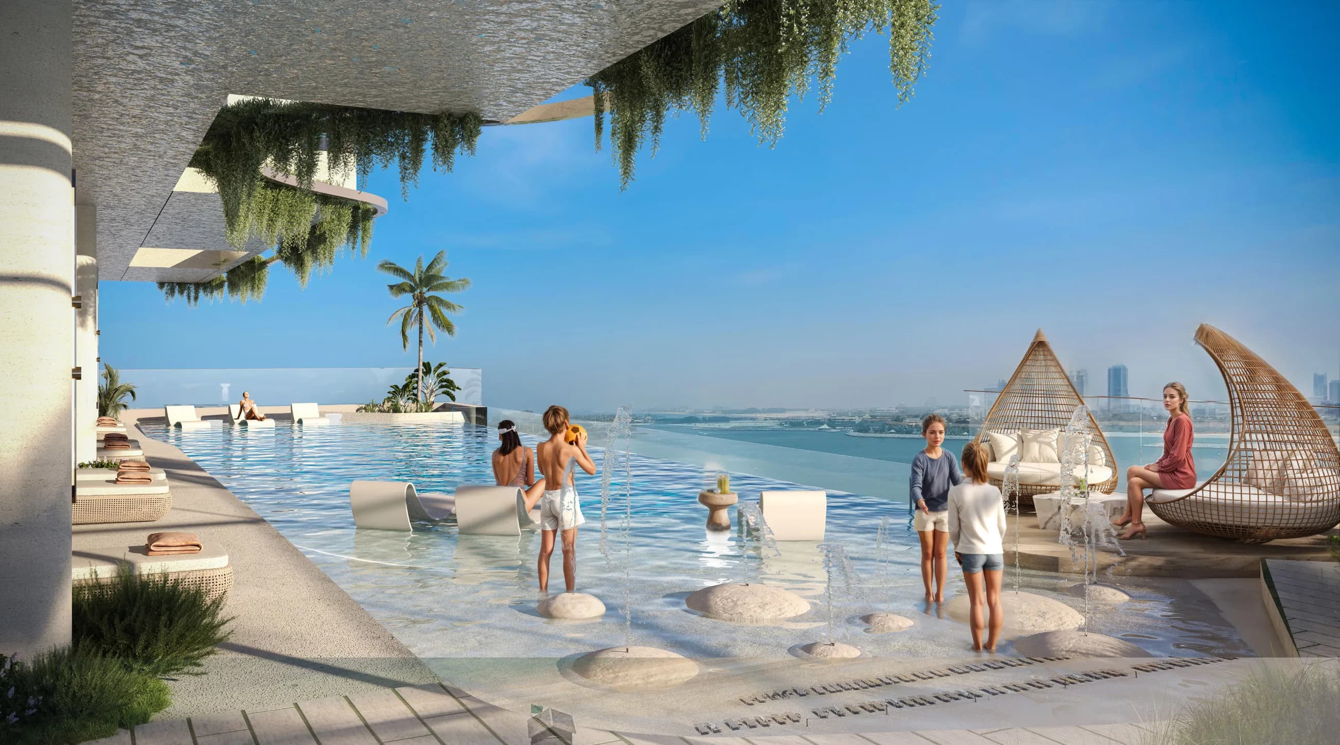 Allegro Park amenity Podium Beach Edge Pool - Palm Deira, Dubai - by Mill Hill Riviera Development
