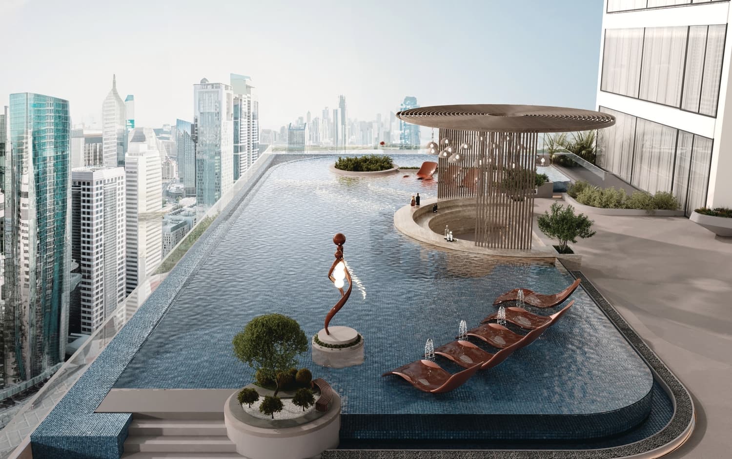 Allura amenity Infinity Pool in JVC (Jumeirah Village Circle), Dubai, by Citi Developers
