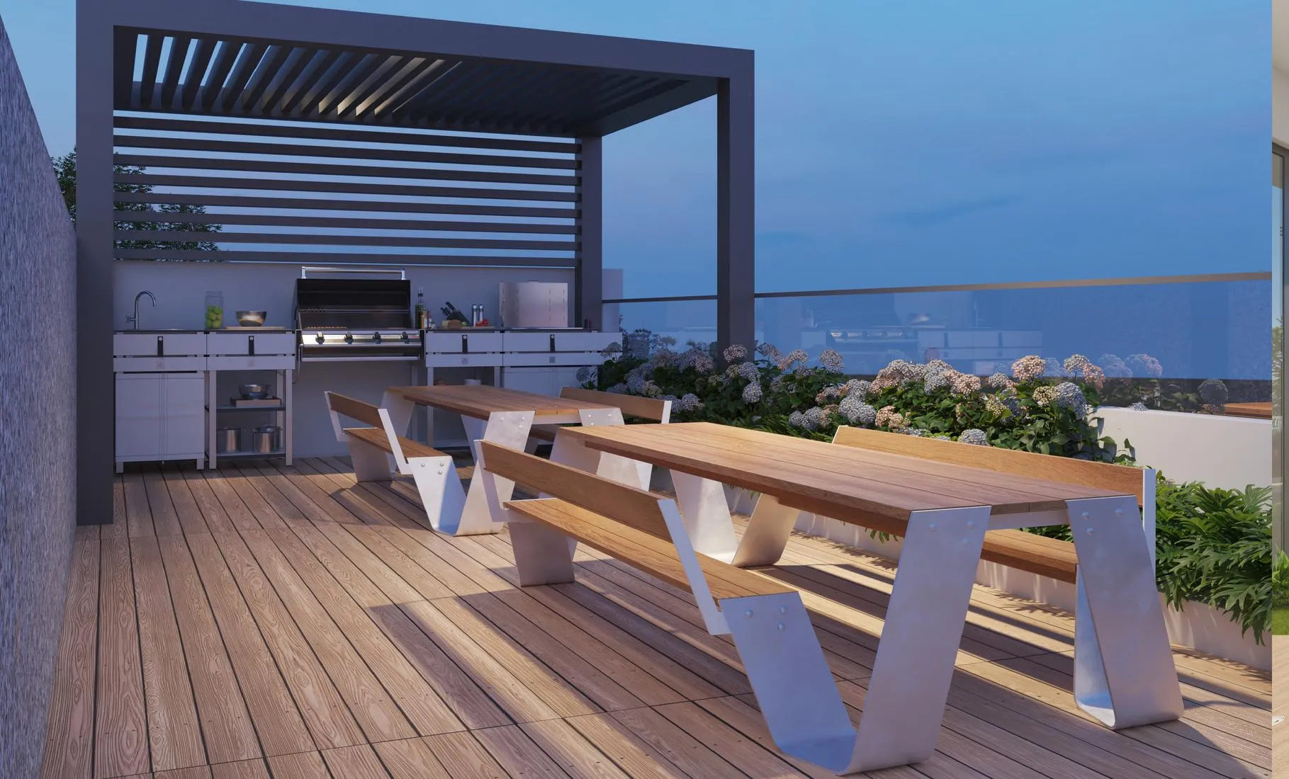 Almaara Residences amenity BBQ Space - Al Furjan, Dubai - by Hamara Home Development