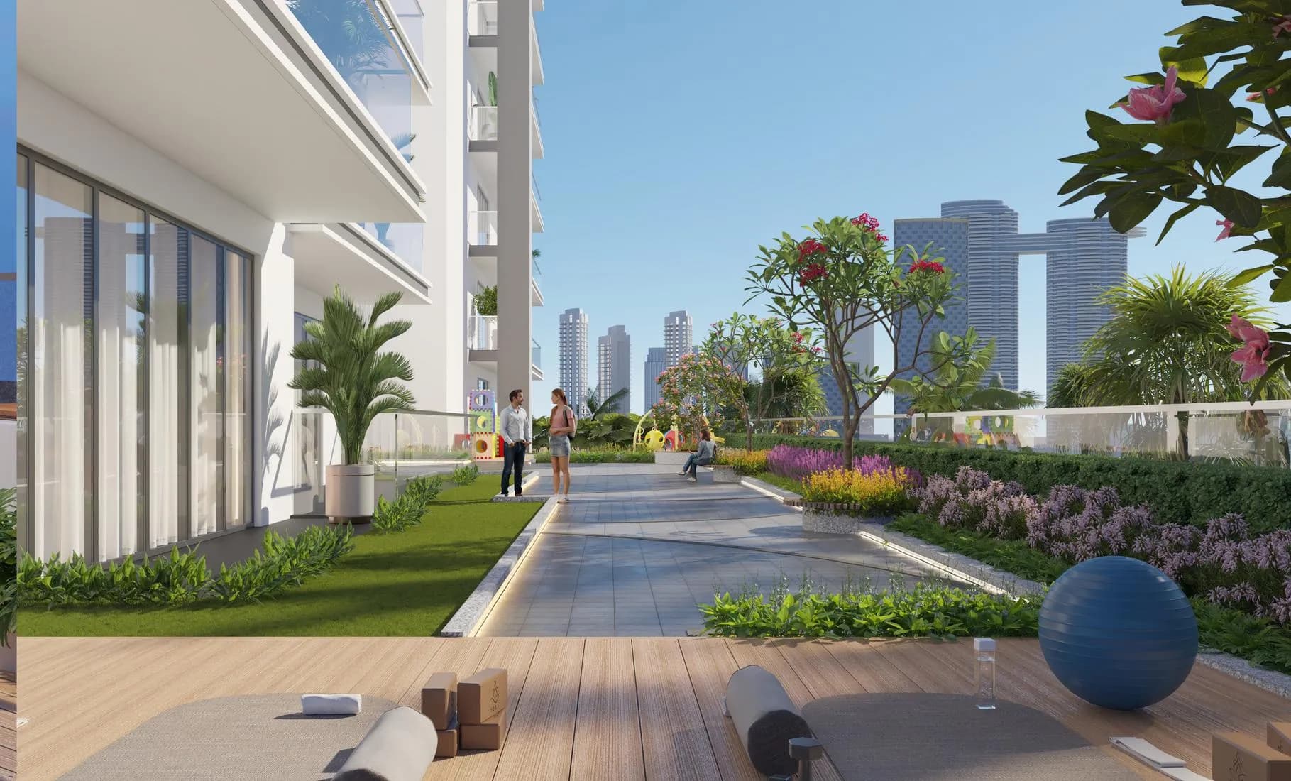 Almaara Residences amenity Open-Air Lounge - Al Furjan, Dubai - by Hamara Home Development