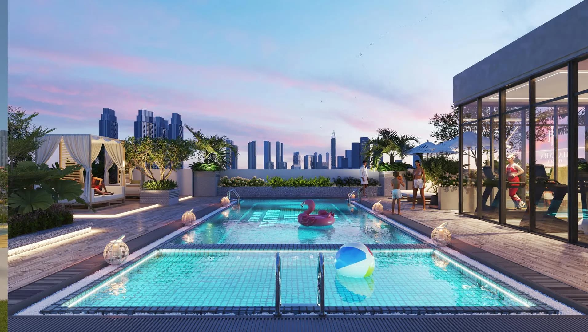 Almaara Residences amenity Swimming Pool and Kids Pool - Al Furjan, Dubai - by Hamara Home Development