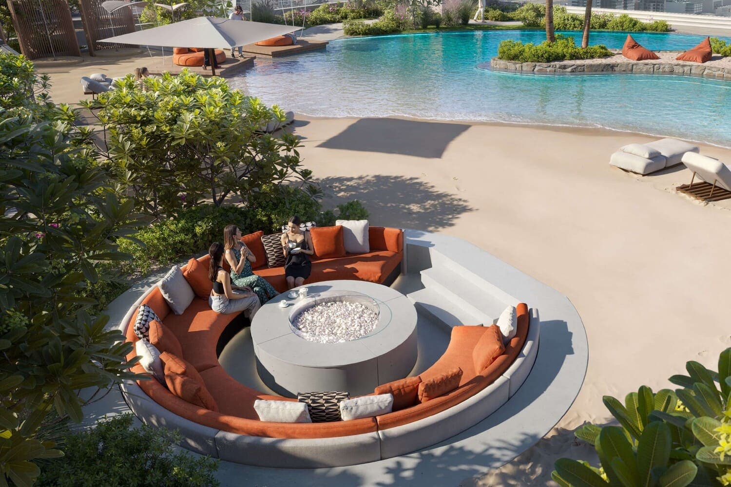 ALTA V1EW amenity Poolside Sunken Lounge in JVC (Jumeirah Village Circle), Dubai, by Object 1