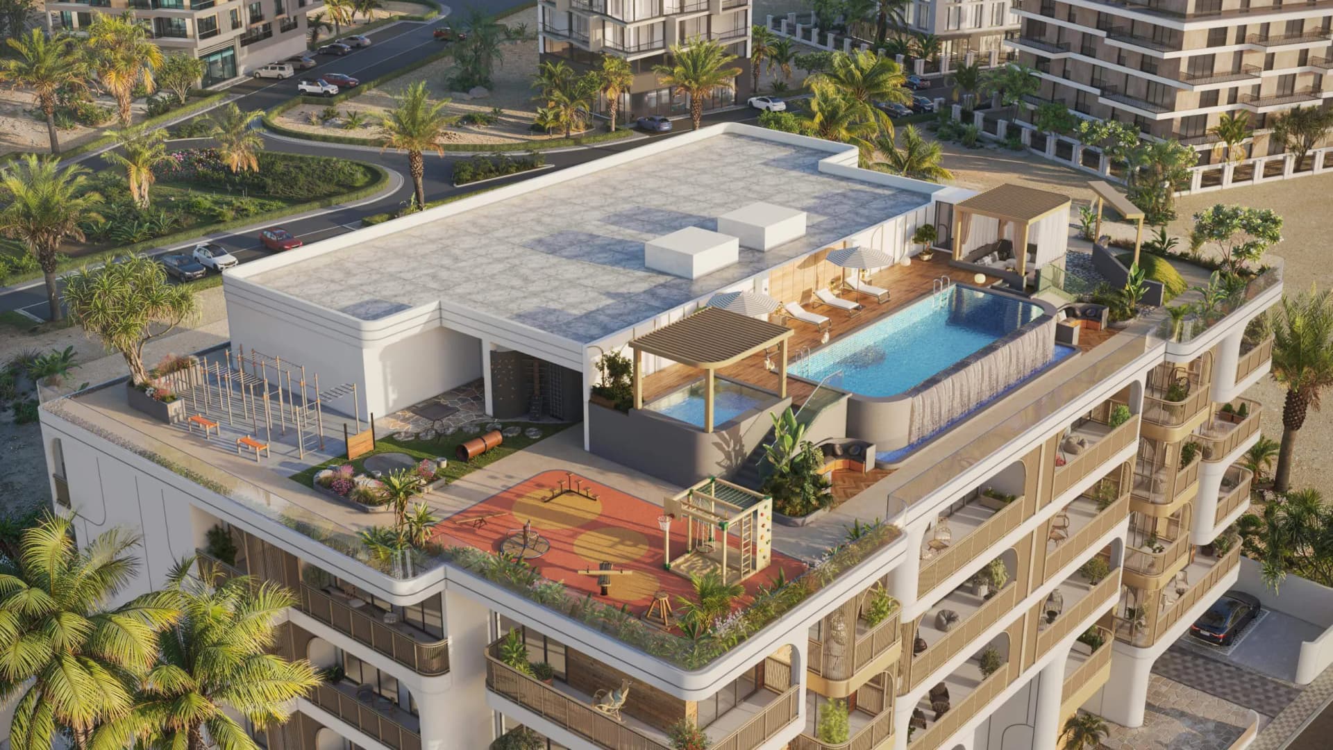 Altair 52 amenity Rooftop Pool, Sports & Louge Areas in Dubai South, Dubai, by Acube Abodes Realty