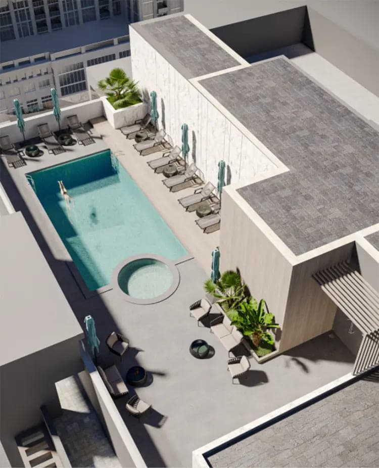 Amal Tower amenity Rooftop Pool - Dubai Sports City, Dubai - by Consolidated Urban Real Estate Development