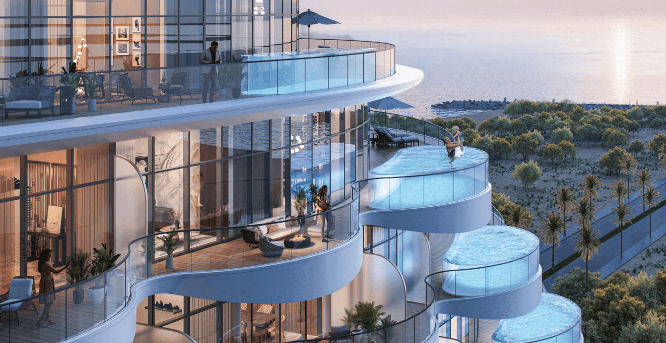 Aqua Arc amenity Private Pools - Al Marjan Island, Dubai - by BNW Developments