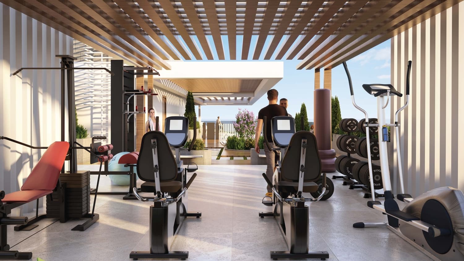 Aquino amenity Modern Outdoor Gym - Al Marjan Island, Dubai - by BNW Developments