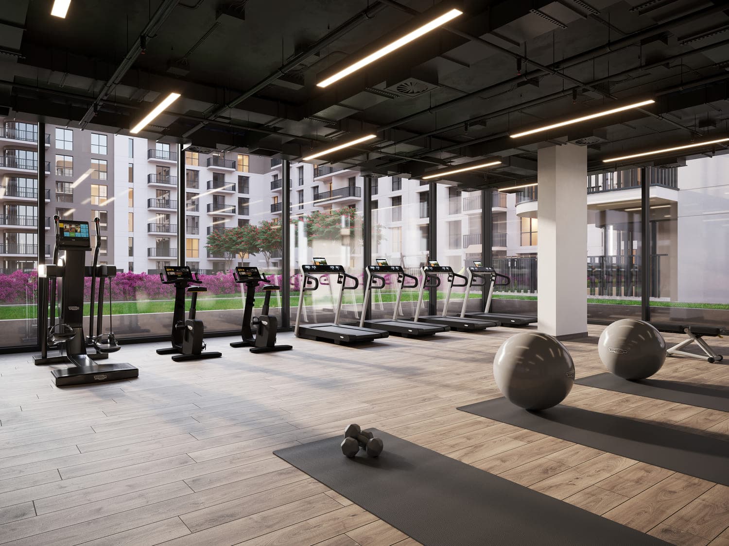 Aria on the Park amenity Exclusive Residential Gym - Town Square, Dubai - by Nshama Group