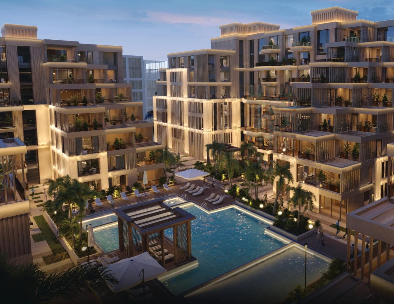 Arisha Terraces amenity Refreshing Swimming Pool in Dubai Studio City, Dubai, by Qube Development