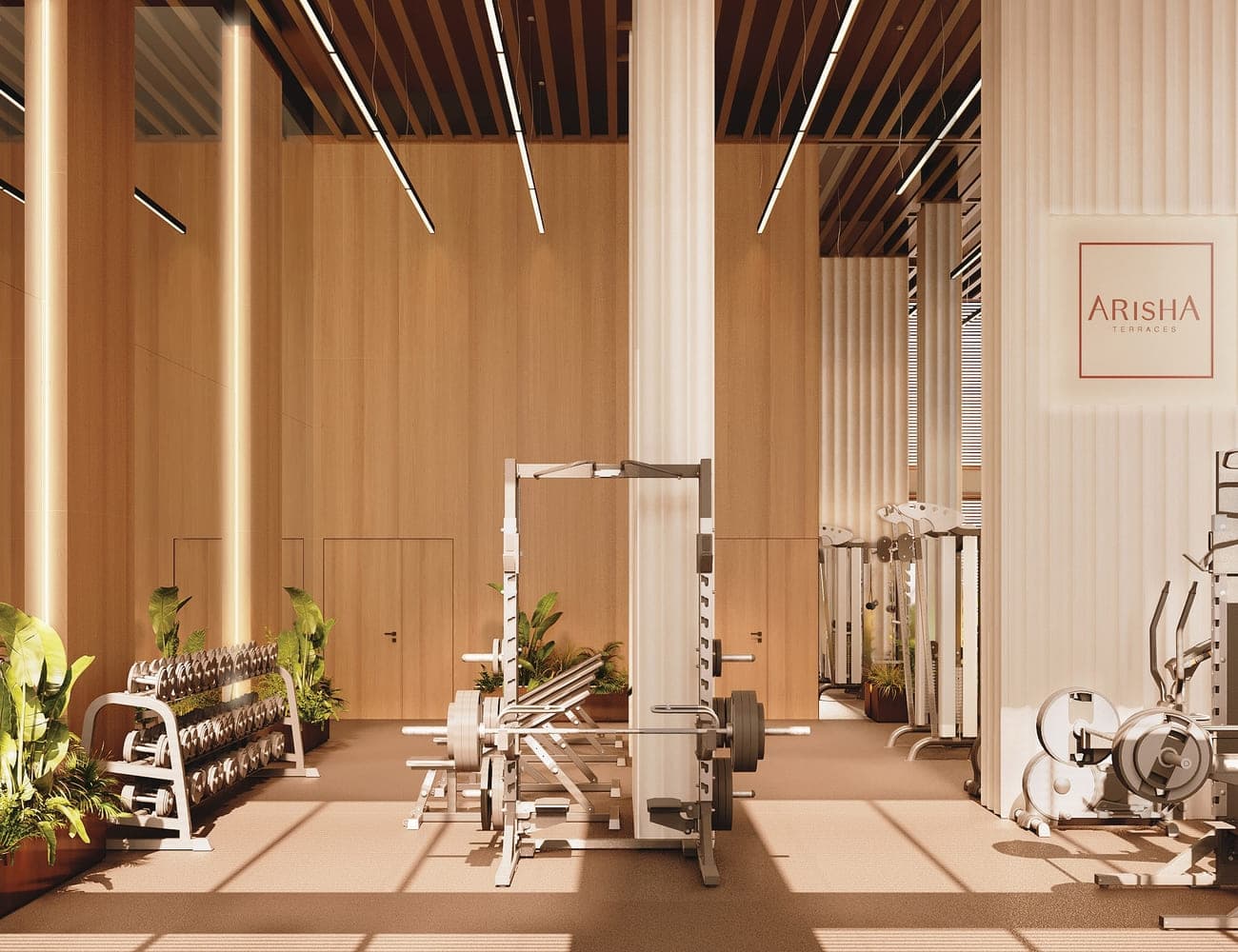 Arisha Terraces amenity Revitalizing Gym & Stretching Area - Dubai Studio City, Dubai - by Qube Development