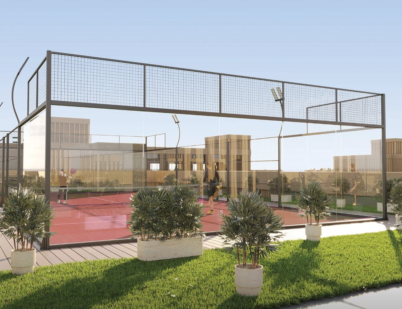 Arisha Terraces amenity Top-Tier Padel Court - Dubai Studio City, Dubai - by Qube Development
