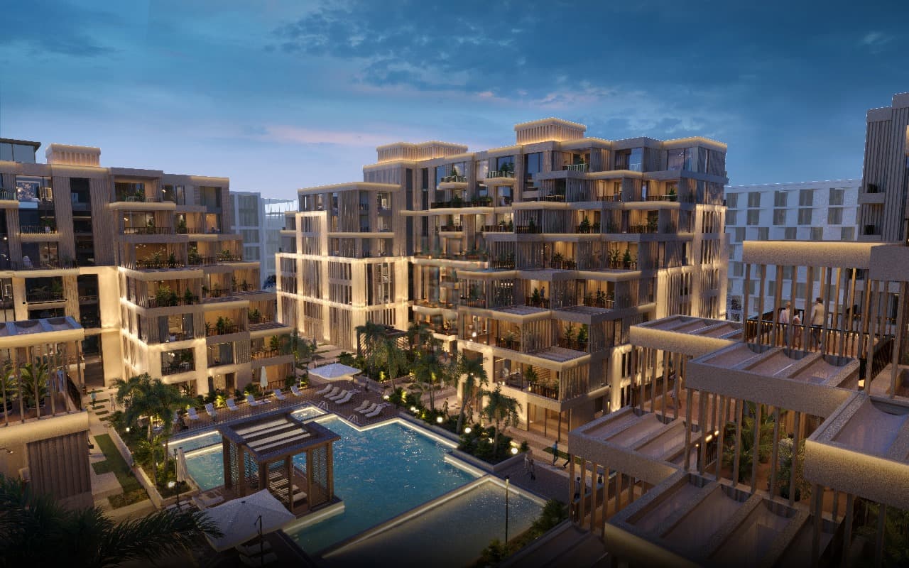 Arisha Terraces exterior view - Dubai Studio City, Dubai - by Qube Development