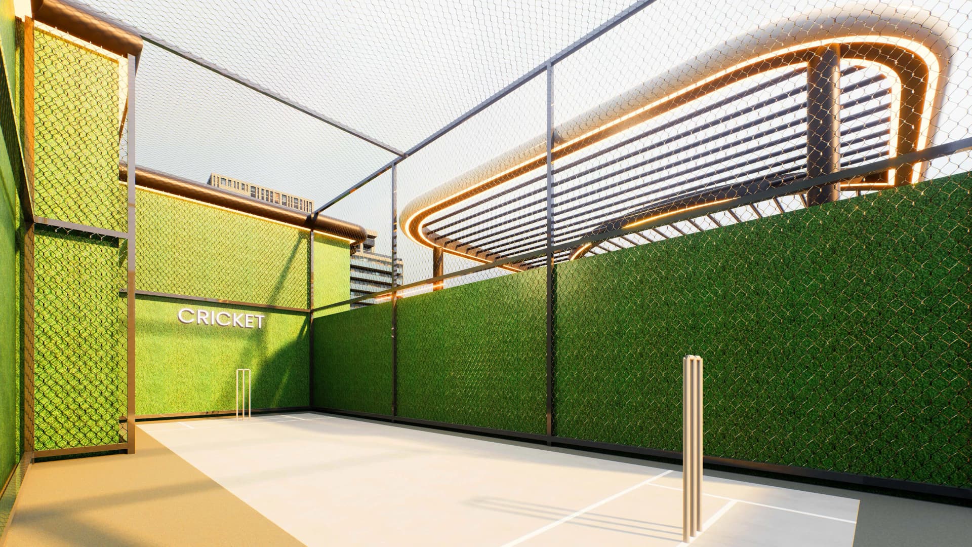 Aristo amenity Cricket Pitch in Dubai South, Dubai, by OKSA Developer