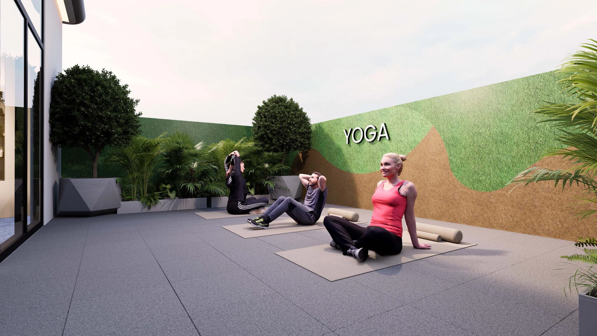 Aristo amenity Outdoor Yoga in Dubai South, Dubai, by OKSA Developer