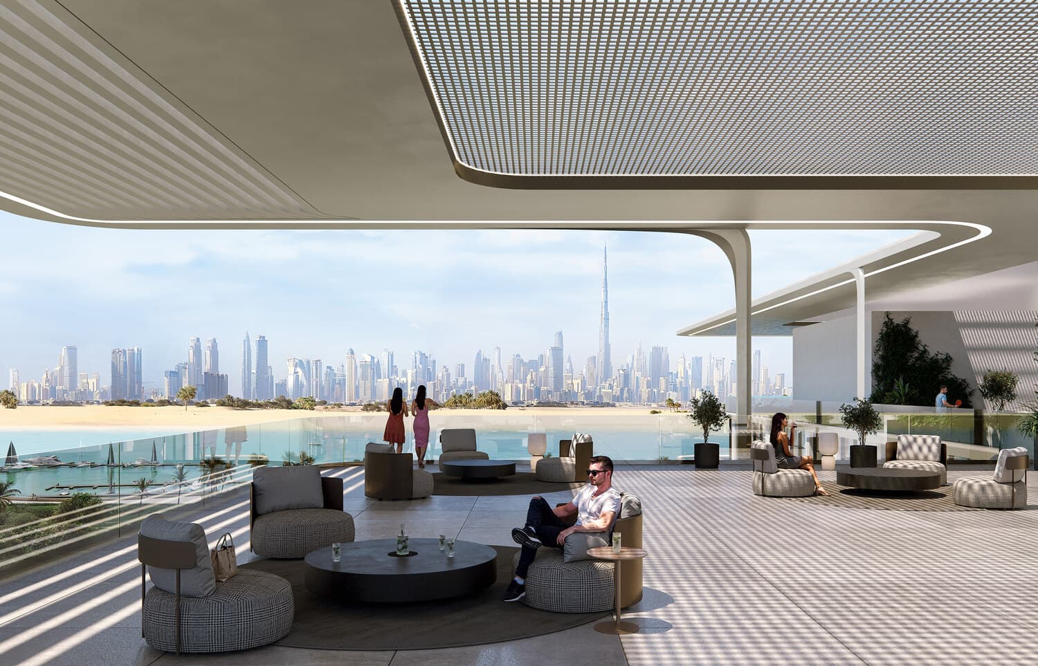 Arka Enclave Residences by Atmosphere Living amenity Rooftop Marina Lounge - Dubai Islands, Dubai - by Manodev Real Estate Development LLC