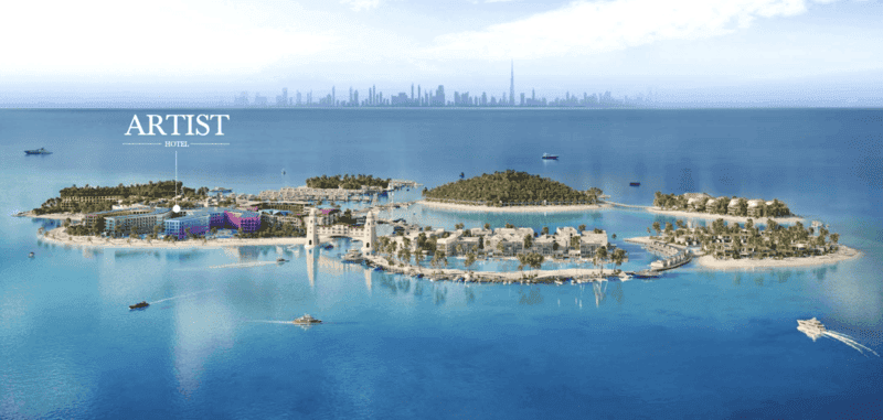 Artist Hotel exterior view - World of Islands, Dubai - by THOE