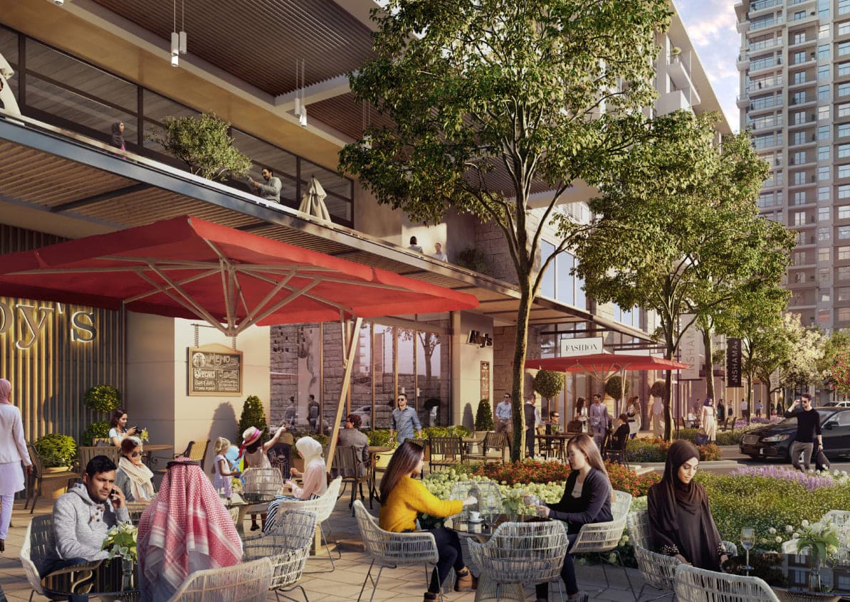 Ascot Residences amenity Cafes & Restaurants - Town Square, Dubai - by Nshama Group